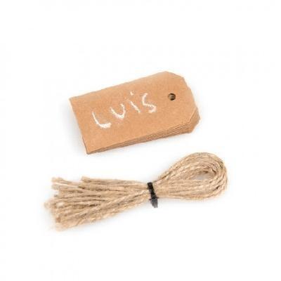 ETIQUETAS MINI KRAFT CON CUERDA - 51x92 CM (600 Unidades)