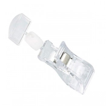 PINZA TRANSPARENTE PORTAETIQUETA ARTICULADA - 2,5x2,7x9,4 CM