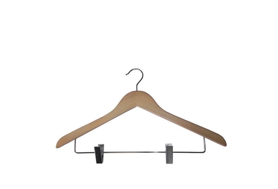 PERCHA MADERA CON PINZAS PAR HOTEL - 45x1,3x22 CM