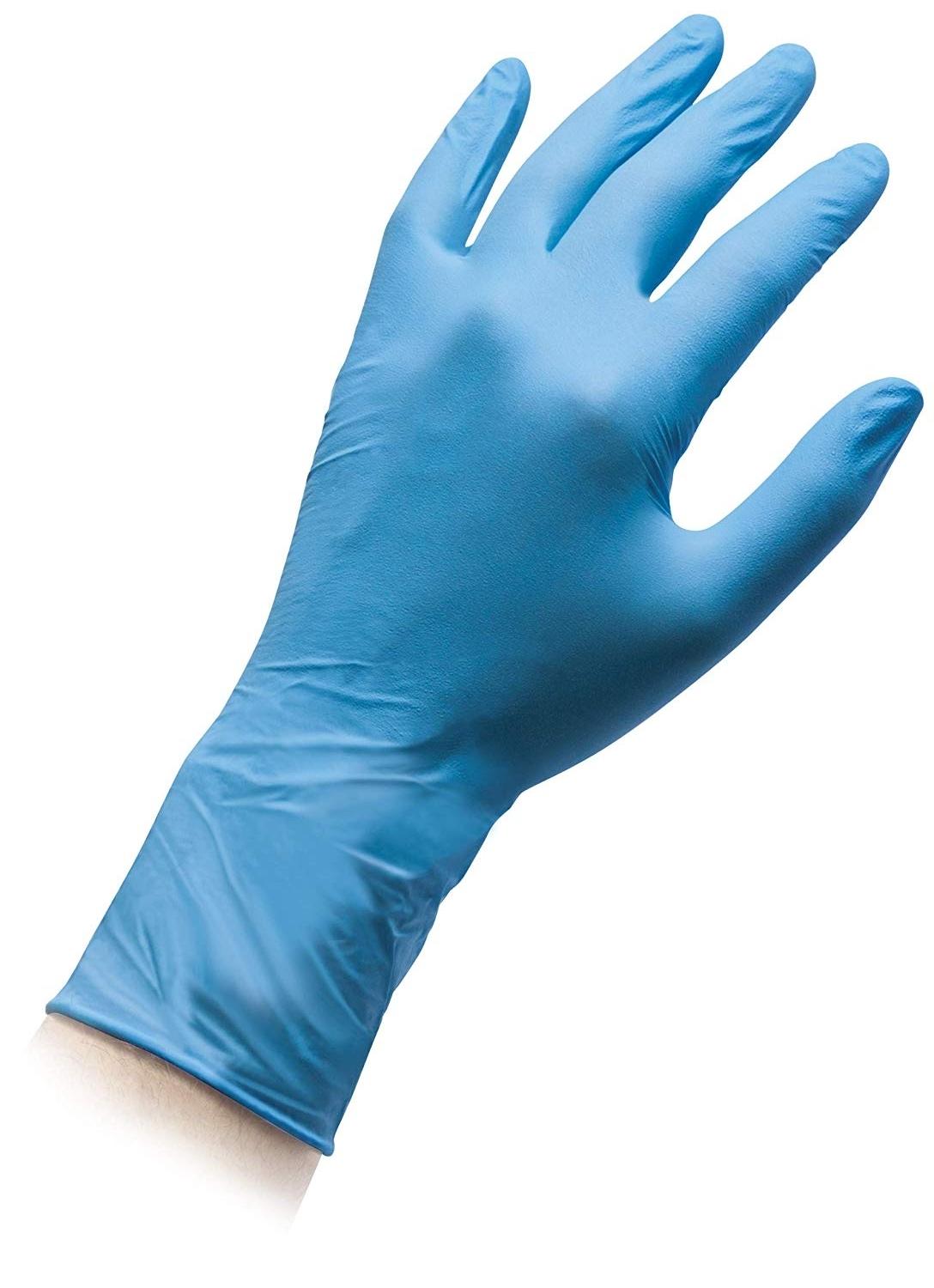 CAJA 100 GUANTES AZULES DE NITRILO EXTRA LARGOS - TALLA S