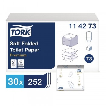 PAQUETE DE 252 SERVICIOS HIGIÉNICOS ZIG ZAG TORK PREMIUM SOFT T3