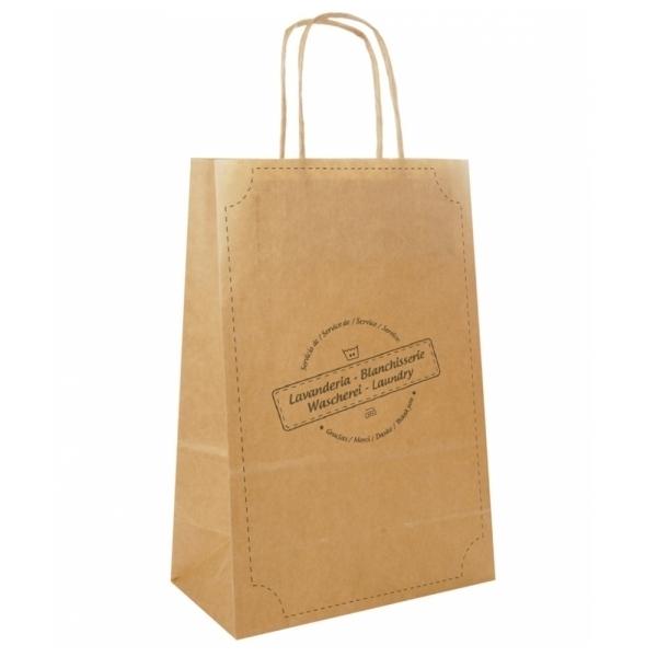 BOLSA KRAFT DE ASA RIZADA LAVANDERÍA - 32+16x43 CM (250 Unidades)