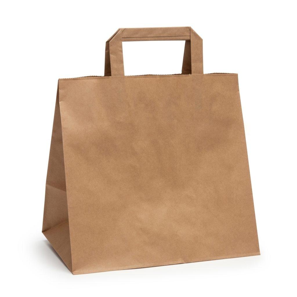 BOLSA PAPEL ASA PLANA HAVANA - 26+14x29 CM (250 Unidades)