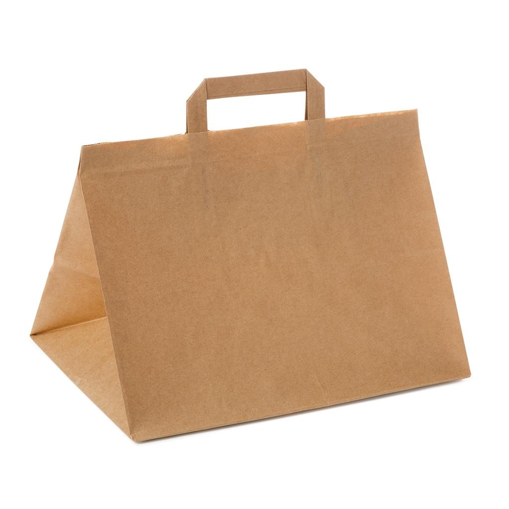 BOLSA KRAFT ASA PLANA - 28+17x29 CM (250 Unidades)