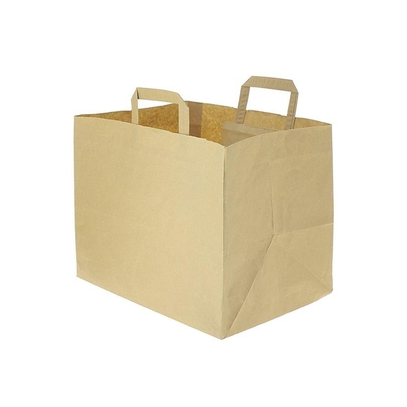 BOLSA KRAFT ASA PLANA - 32+16x45 CM (250 Unidades)