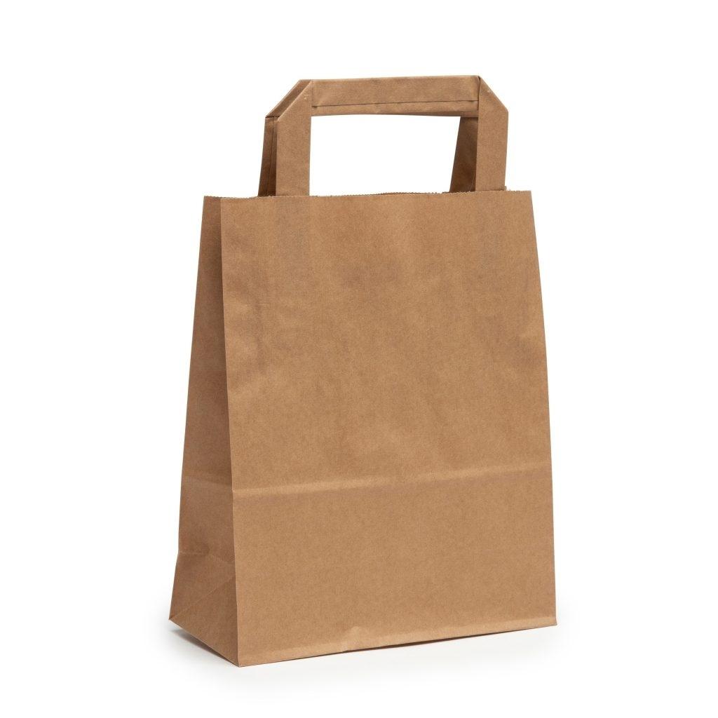 BOLSA KRAFT ASA PLANA - 22+10x28 CM (250 Unidades)