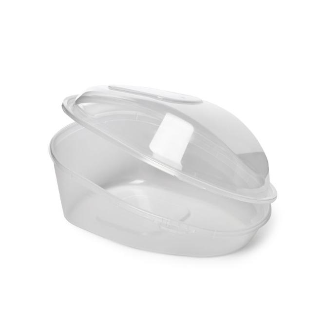 ENVASE PARA POLLOS OVALADO CON TAPA BISAGRA Y PRECINTO DE SEGURIDAD - 2.300ML (90 Unidades)