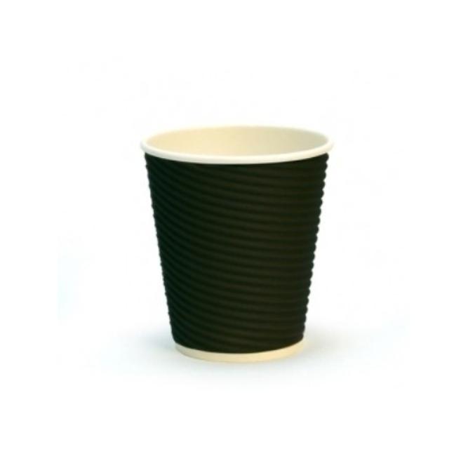 VASO PAPEL NEGRO PARA BEBIDAS CALIENTES CAPA AISLANTE - 180 ML