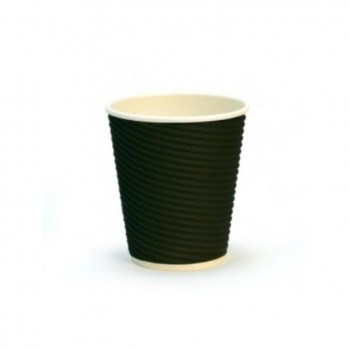 VASO PAPEL NEGRO PARA BEBIDAS CALIENTES CAPA AISLANTE - 180 ML