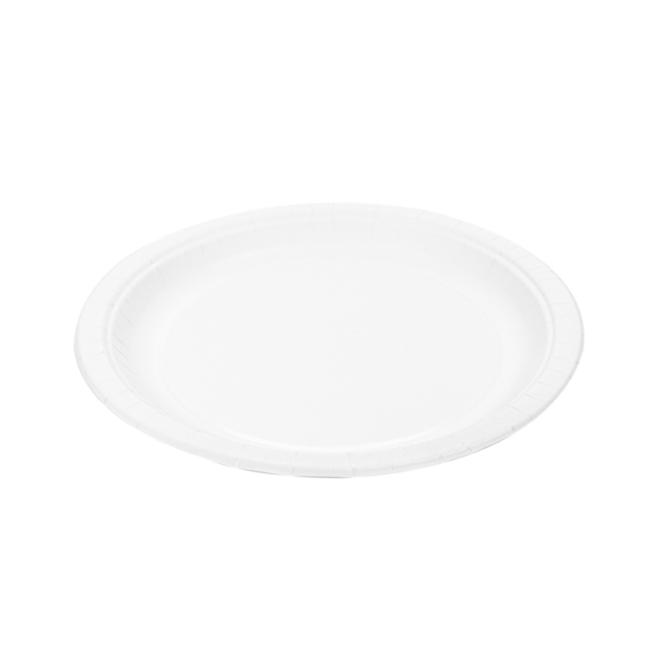 PLATO REDONDO BLANCO DE CARTÓN - 23 CM (500 Unidades)