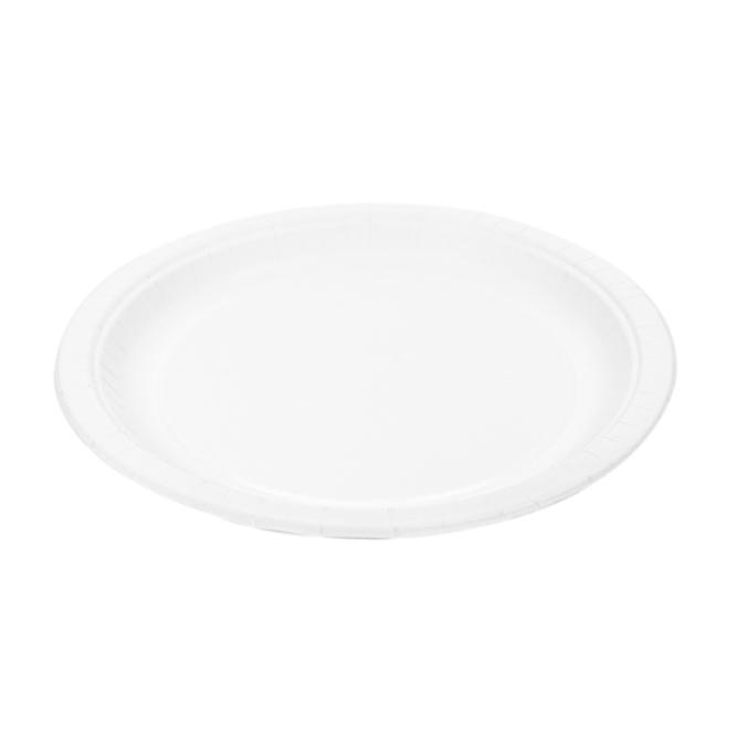PLATO REDONDO BLANCO DE CARTÓN - 26 CM (300 Unidades)