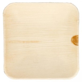 PLATO HONDO CUADRADO HOJA DE ARECA - 15x15x4 CM