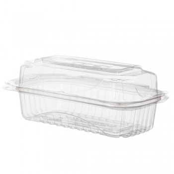 ENVASE TRANSPARENTE CON TAPA BISAGRA - 23x15x7,5 CM
