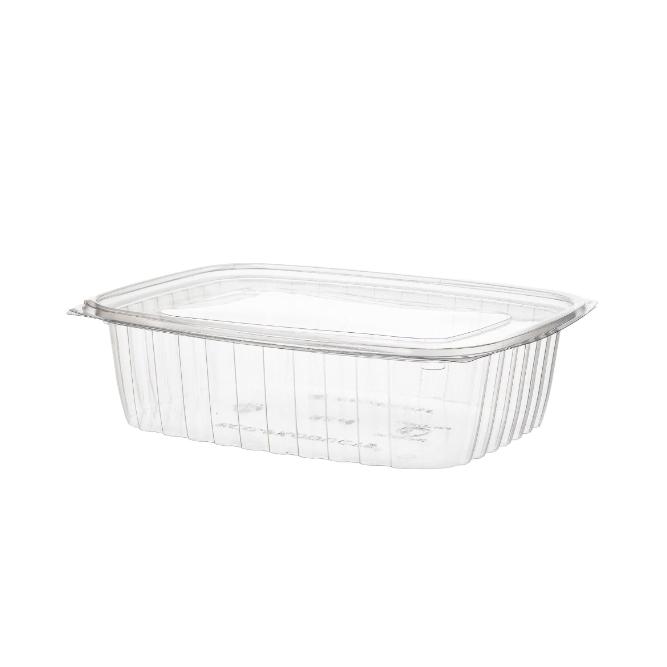 BARQUITA CON TAPA TRANSPARENTES DE PLA COMPOSTABLE - 710 ML (200 Unidades)