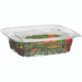 BARQUITA CON TAPA TRANSPARENTES DE PLA COMPOSTABLE - 710 ML