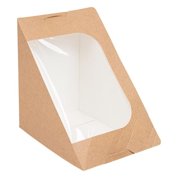 ENVASE SÁNDWICH TRIPLE CON VENTANA Y CIERRE ADHESIVO THEPACK - 13x18,4x8,3 CM (500 Unidades)
