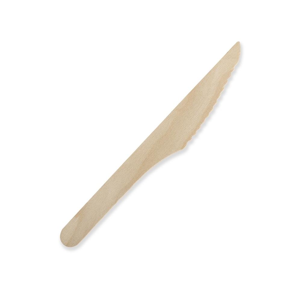 CUCHILLO DE MADERA NATURAL - 16 CM (250 Unidades)