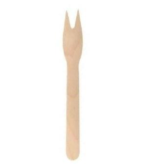 TENEDOR TIPO PICK DE MADERA PARA PATATAS FRITAS - 12 CM