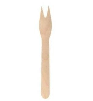 TENEDOR TIPO PICK DE MADERA PARA PATATAS FRITAS - 12 CM