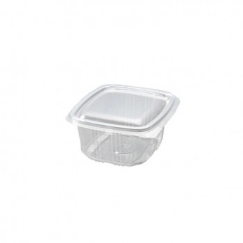 ENVASE CON TAPA BISAGRA CUADRADO - 375 ML