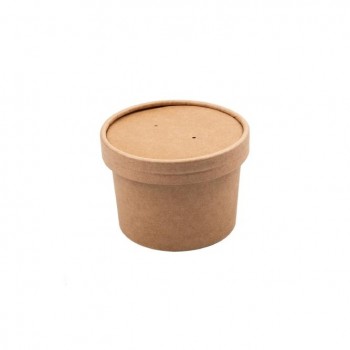 COMBO SOUP TO GO: TARRINA Y TAPA DE PAPEL ACABADO KRAFT - 240 ML