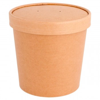 PAQUETE 250 COMBOS  SOUP TO GO TARRINA Y TAPA PAPEL KRAFT - 780 ML