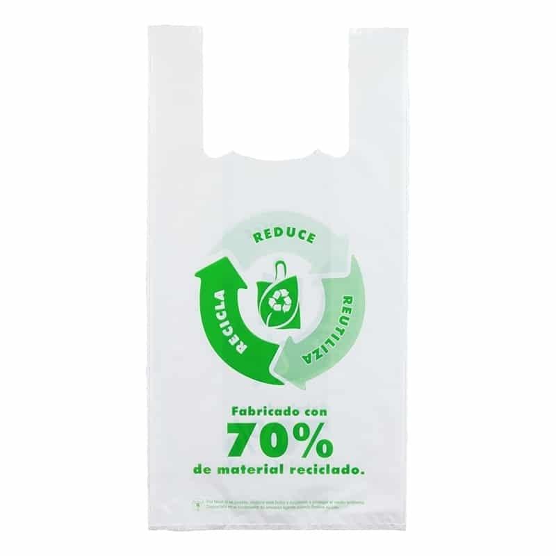 BOLSA CAMISETA ECOLÓGICA REUTILIZABLE - 32/23x50 CM
