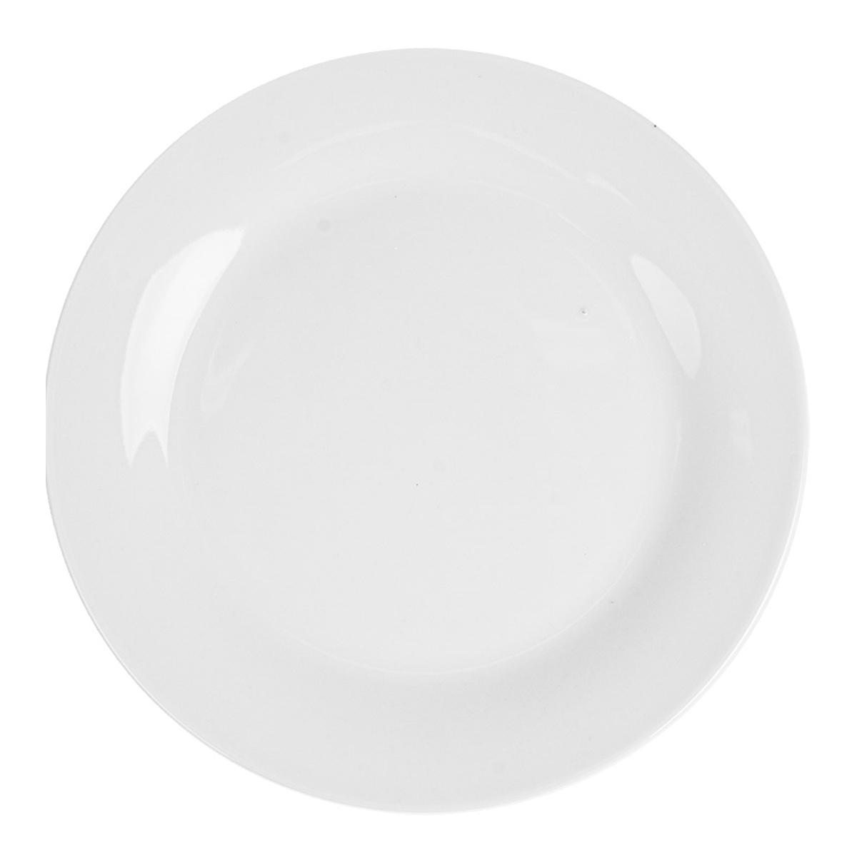 PLATO LLANO PORCELANA BLANCA COLECCIÓN MONARCH - 23 CM
