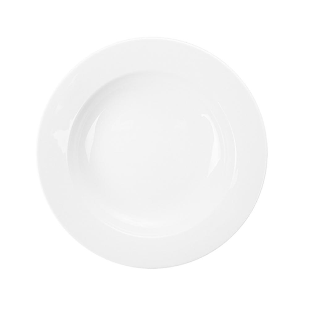 PLATO HONDO DE PORCELANA BLANCA MONARCH - 23 CM