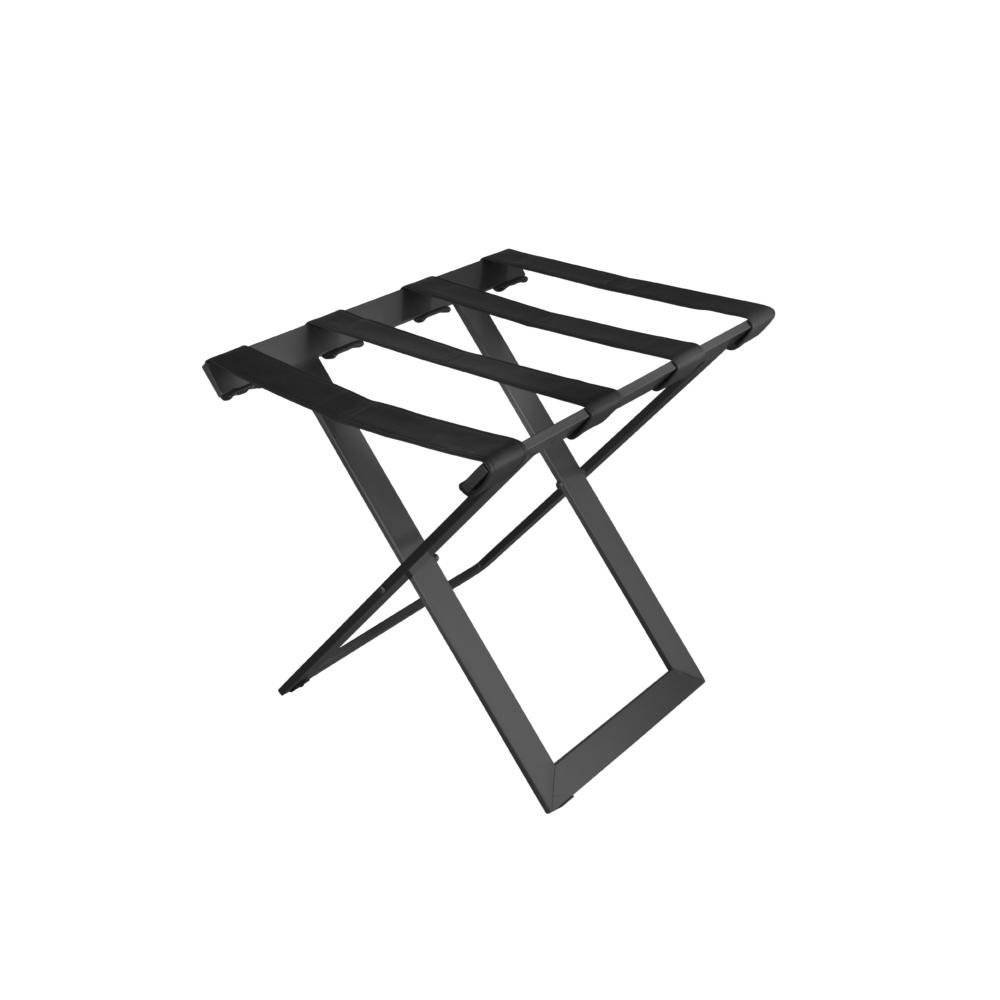 REPOSAMALETAS NEGRO METÁLICO PLEGABLE - 61,5x51,5x40,5 CM
