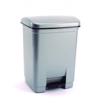 PAPELERA GRIS CON TAPA PEDAL - 30 L
